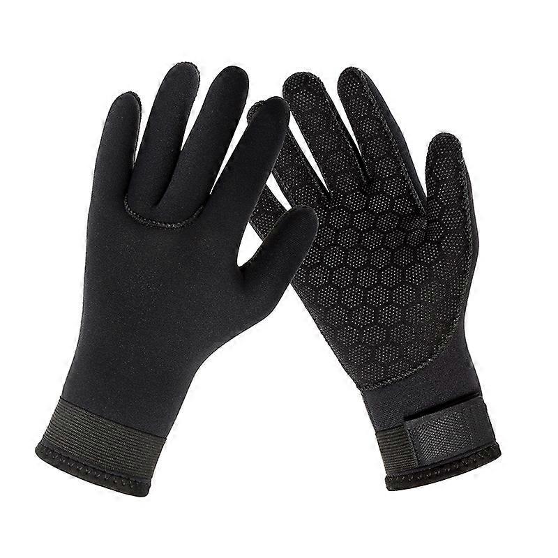 3mm Neoprene Gloves - Flexible and Non-Slip - Five Finger Swimming Gloves - Diving Gloves for Men an