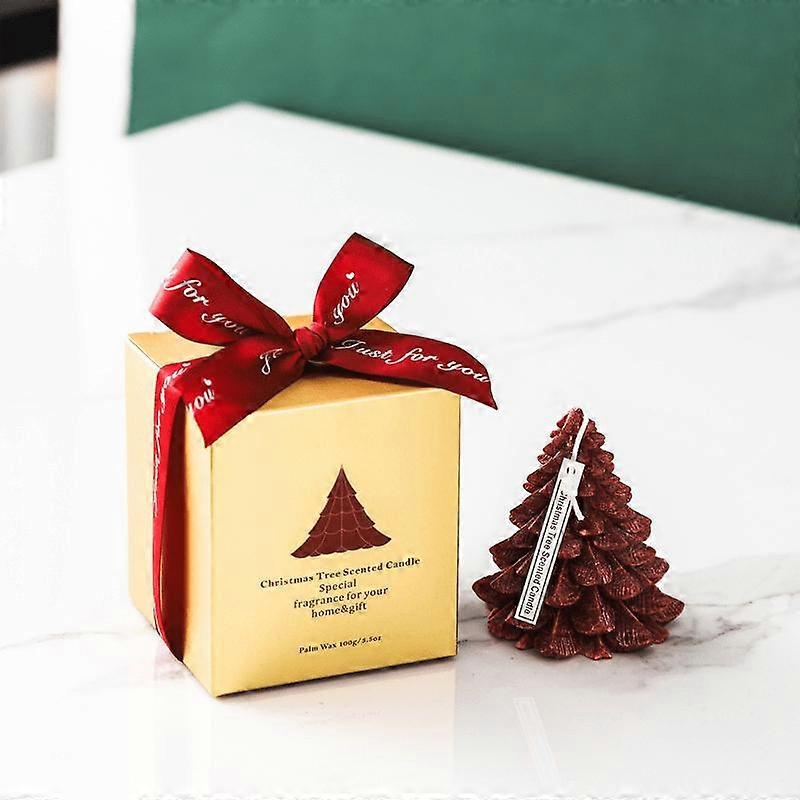 Barsinfi 1pc Kreative Weihnachtsbaum-frmige Duftkerze Kreative Festival Weihnachtsbaum Aromatische Kerze Eis Kerze Neutralne rzemiosło Kerze Atmosphre Urlau