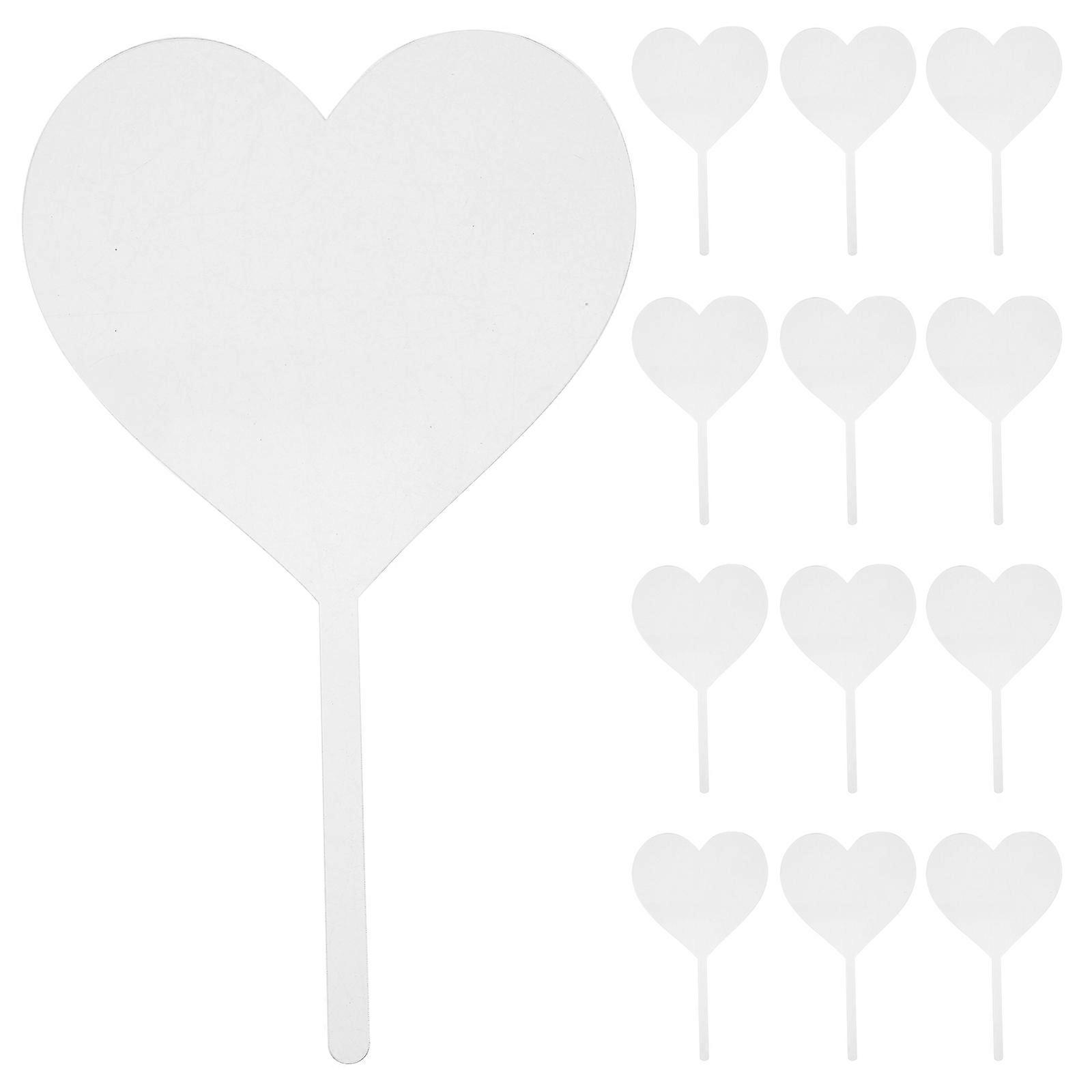 15pcs Clear Blank Acrylic Cupcake Toppers DIY Cupcake Toppers for Birthday Party