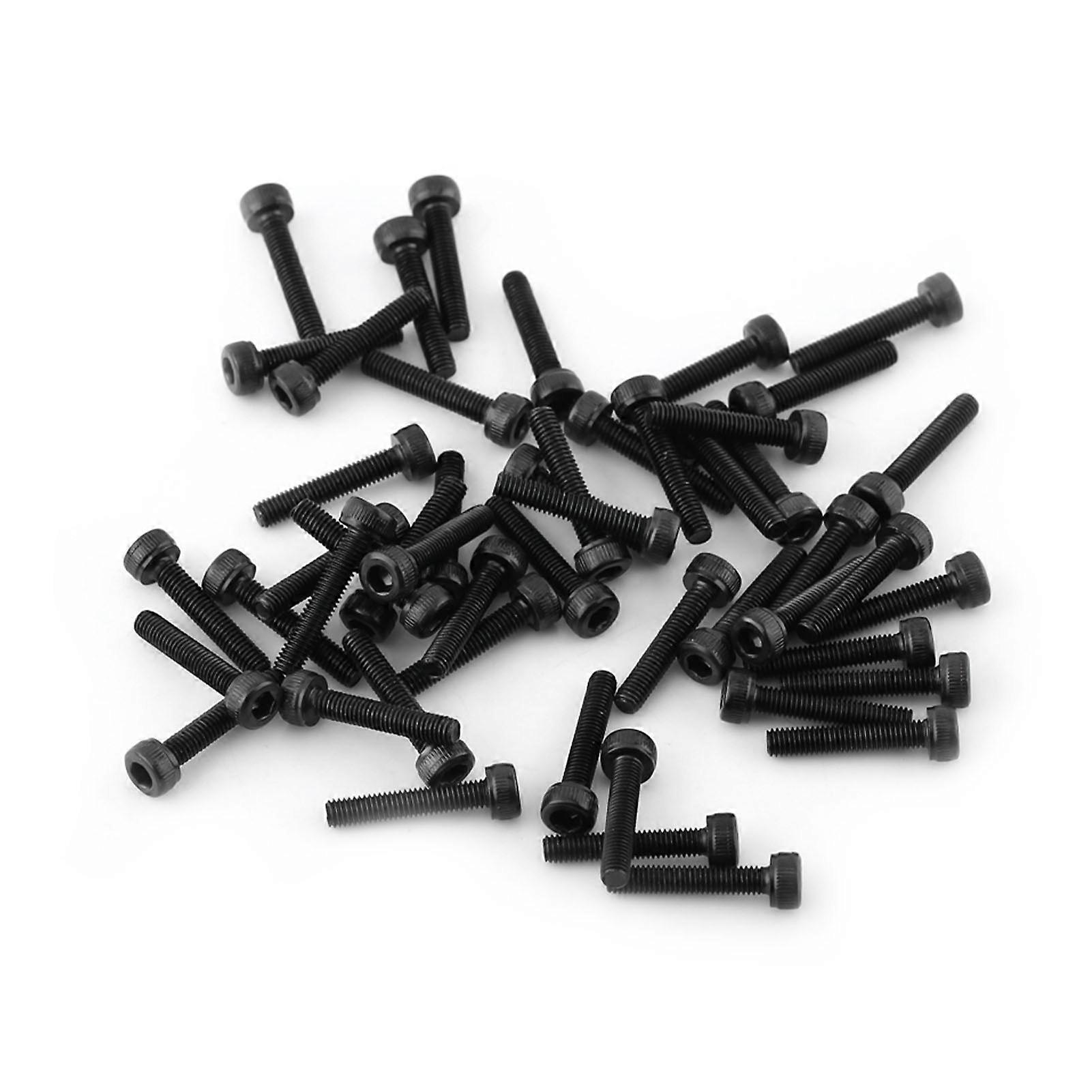 M3 Black Hex Socket Cap Head Screw Bolt Set (M3*16mm,Fully Threaded,50pcs) YEMAA