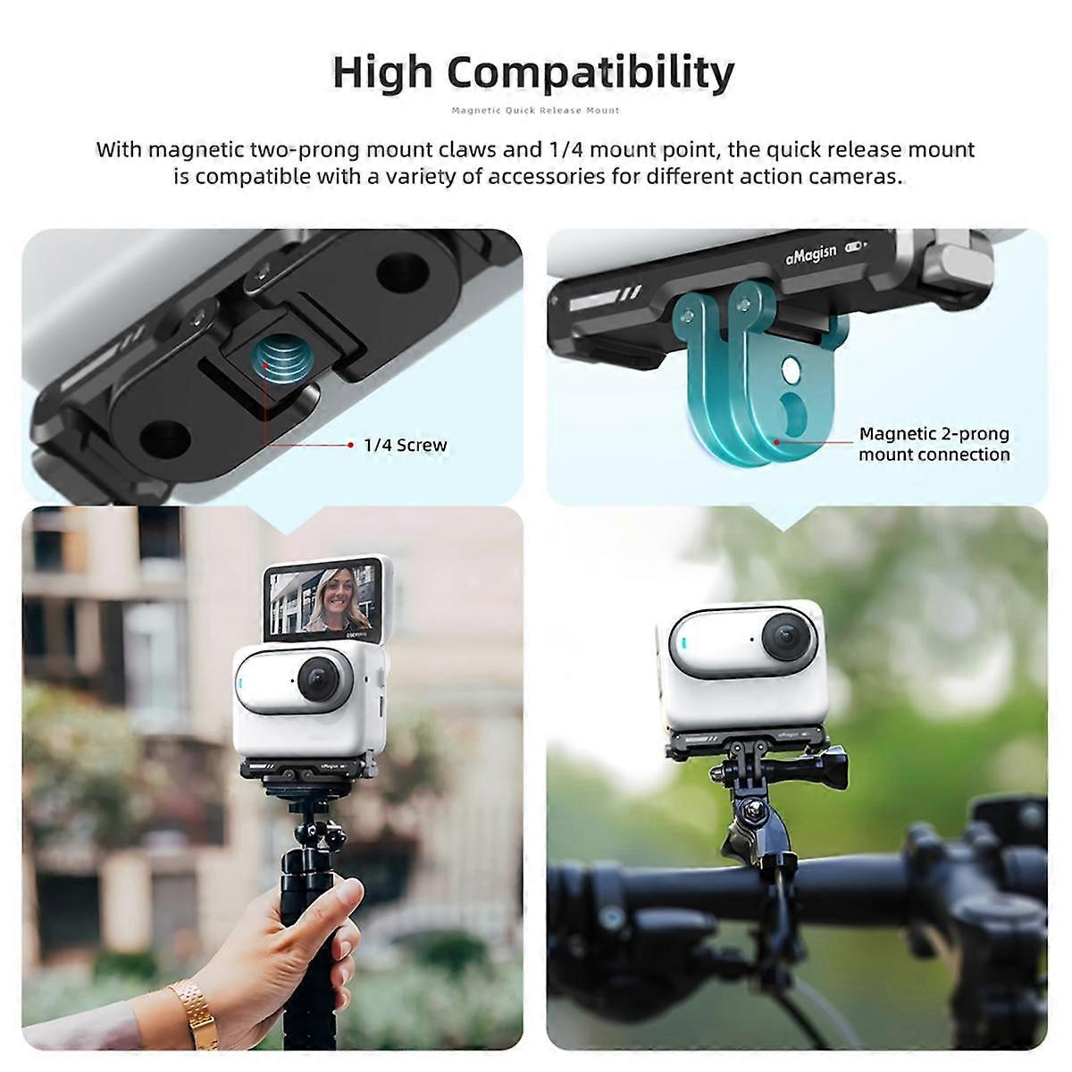 Magnetic Quick Release Adapter Mount Brackets Action Camera Accessory for GO 3 Thumb Camera