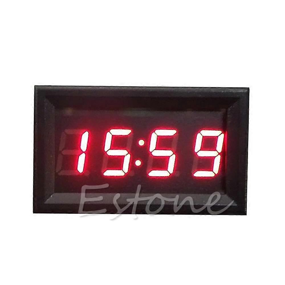 Compact 12V/24V LED Display Digital Clock 12V/24V Dashboard Clock for Car Truck Vehicle Dashboard Clock JOHX