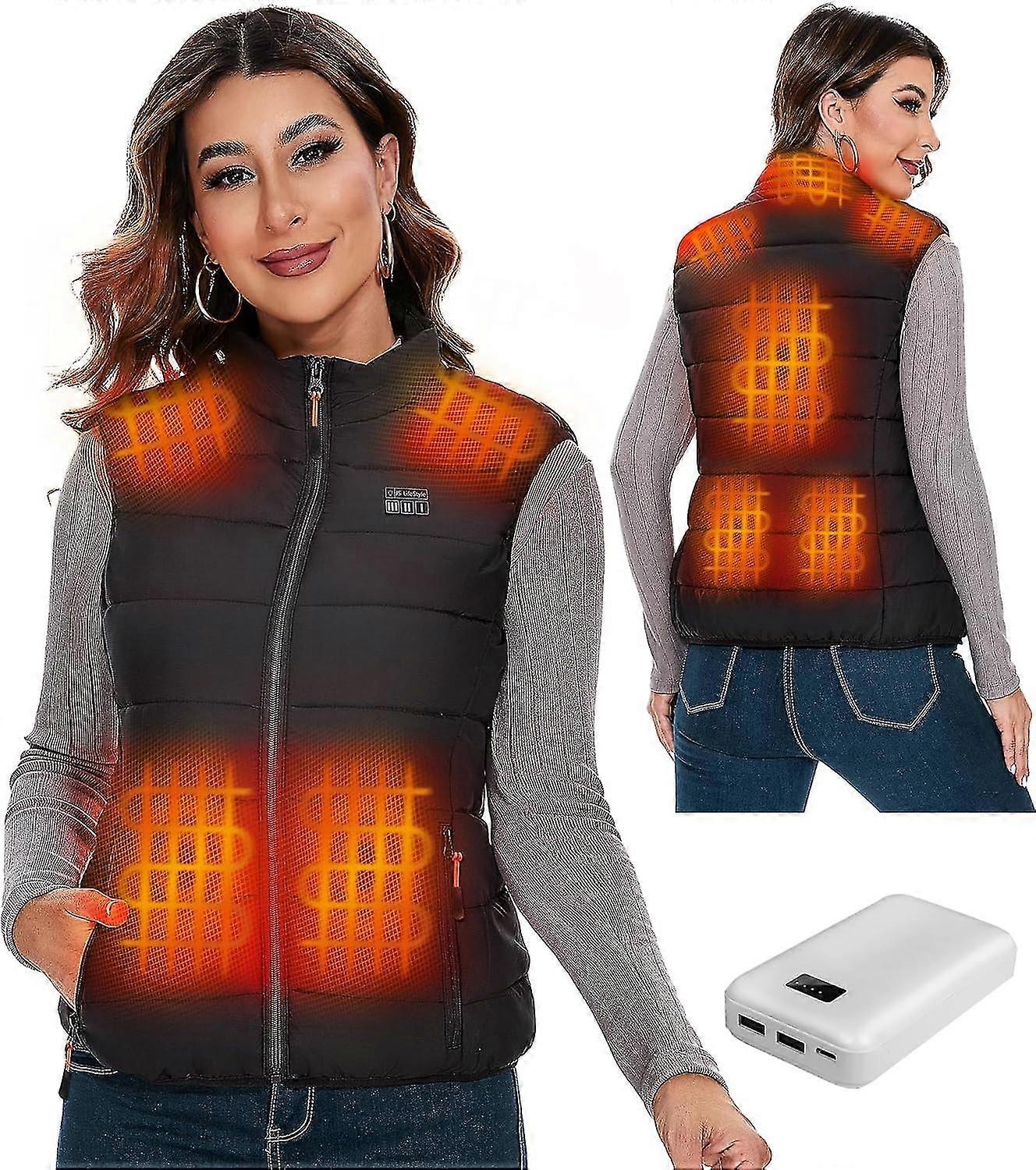 سترة ساخنة للنساء ، 8 مناطق تدفئة سترات ساخنة للنساء مع حزمة بطارية 16000mAh متضمنة