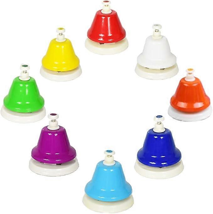 Desk Bells Hand Bells 8 Notes Music Bells Percussion Instrument Musical Teaching Diatonic