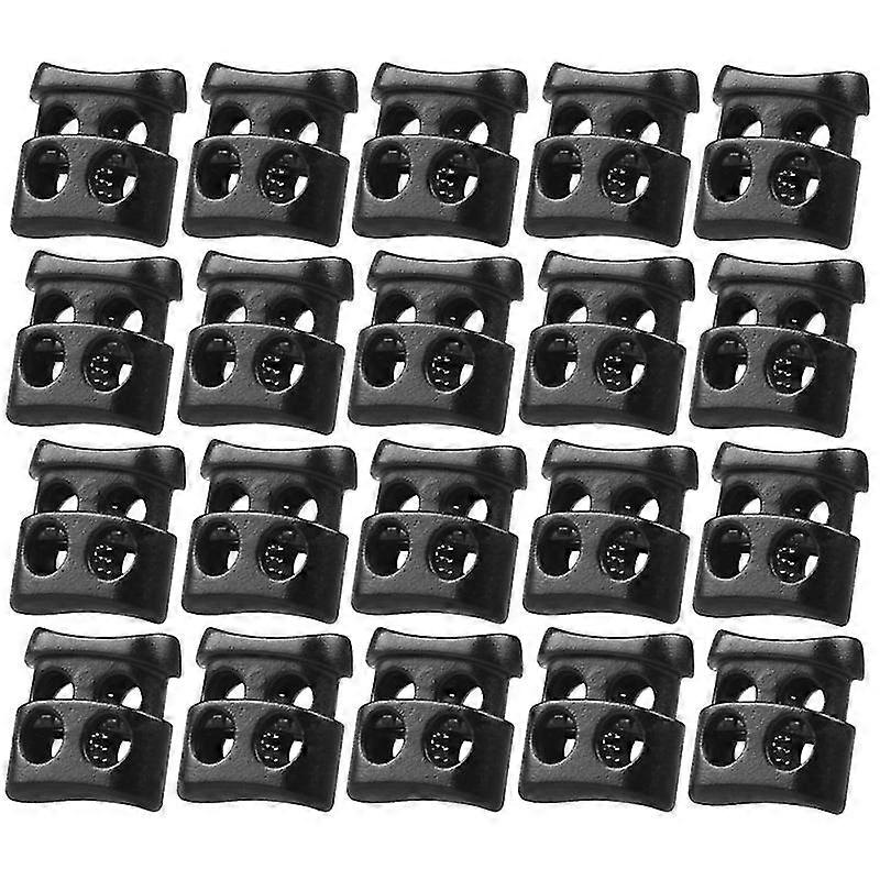 5 sets cord locks with double holes universal adjustable clamp plastic toggle drawstring stop slider (10pcs/set)