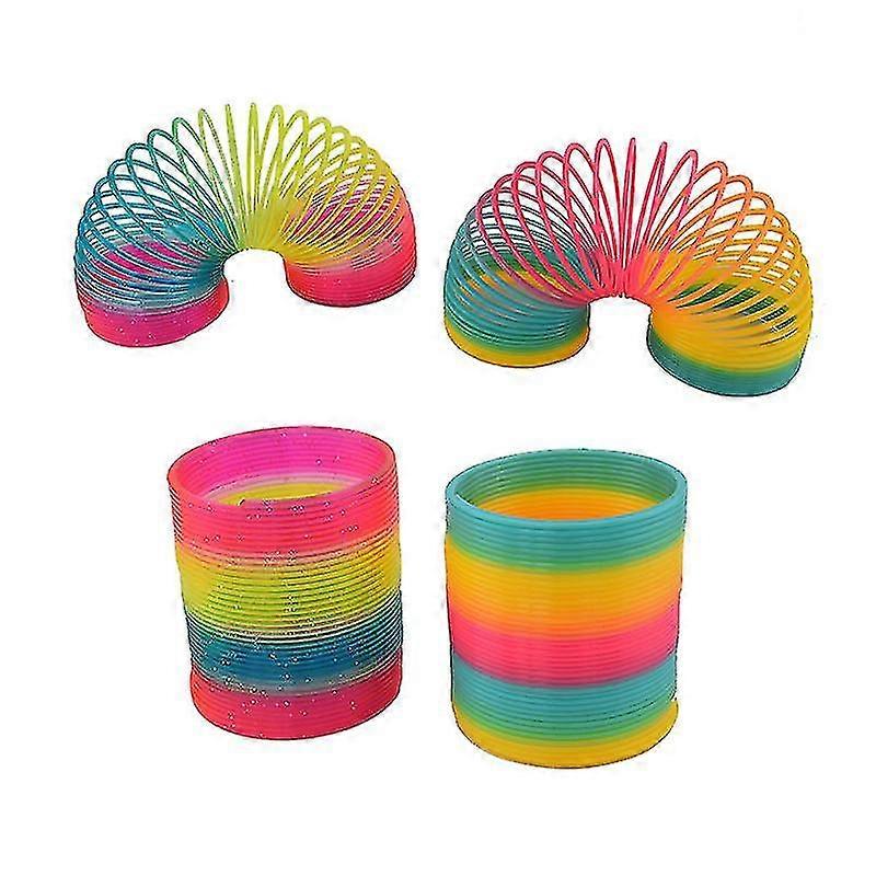 Colorful Rainbow Circle Folding Plastic Magic Spring Coil Children Toys