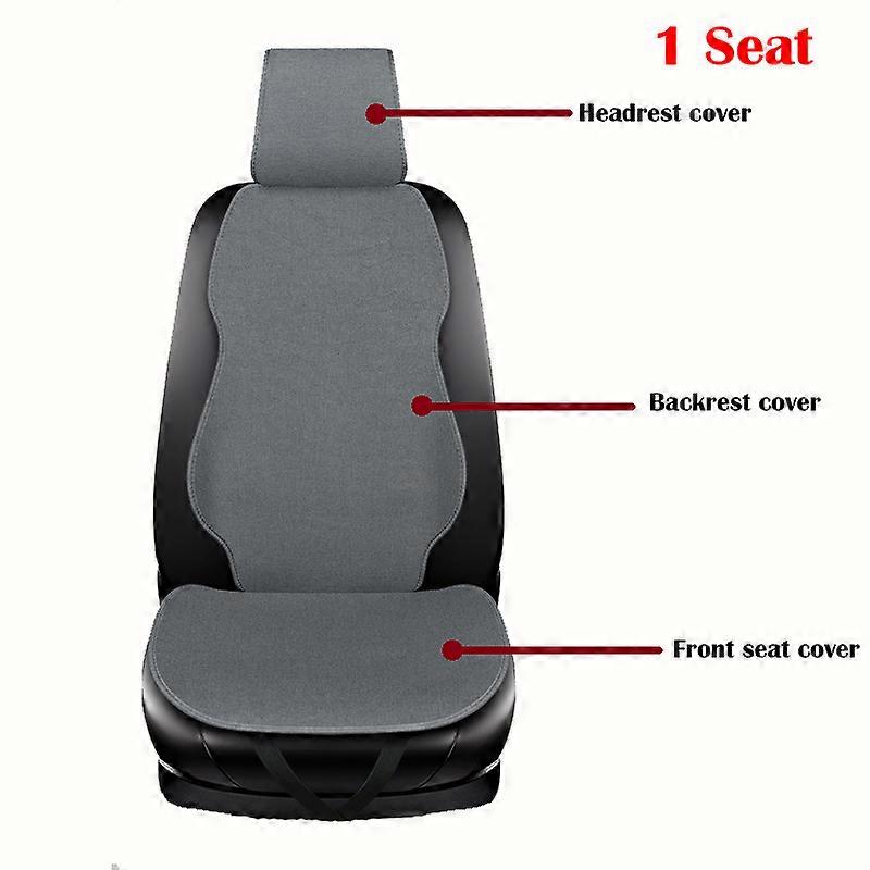 Universal Flax Car Seat Cover Protector Set Breathable Linen Auto Chair Cushion Front Rear Backrest Pad Mat Interior Accessories