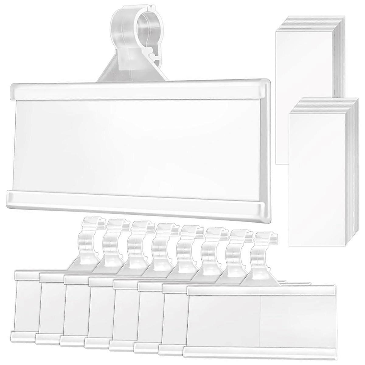 100 Pieces Plastic Wire Shelf Label Holders, Reusable Price Label Holder with Locks, for Supermarke