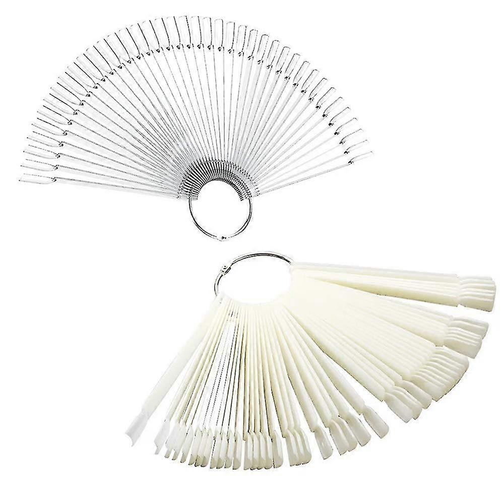 2 Set Nail Display Nail Tips Nail Art Tips Stick Presentation Nail Art Practice Tool Display (100 Pcs)
