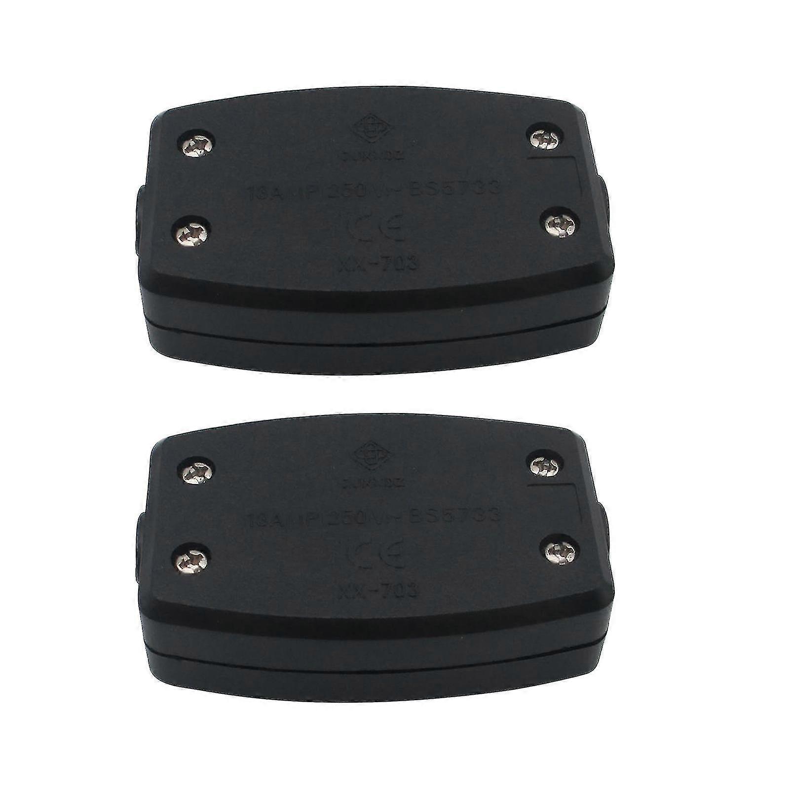 2pcs 13a 250v Tool 3 Terminal Cable Lighting Junction Box Home