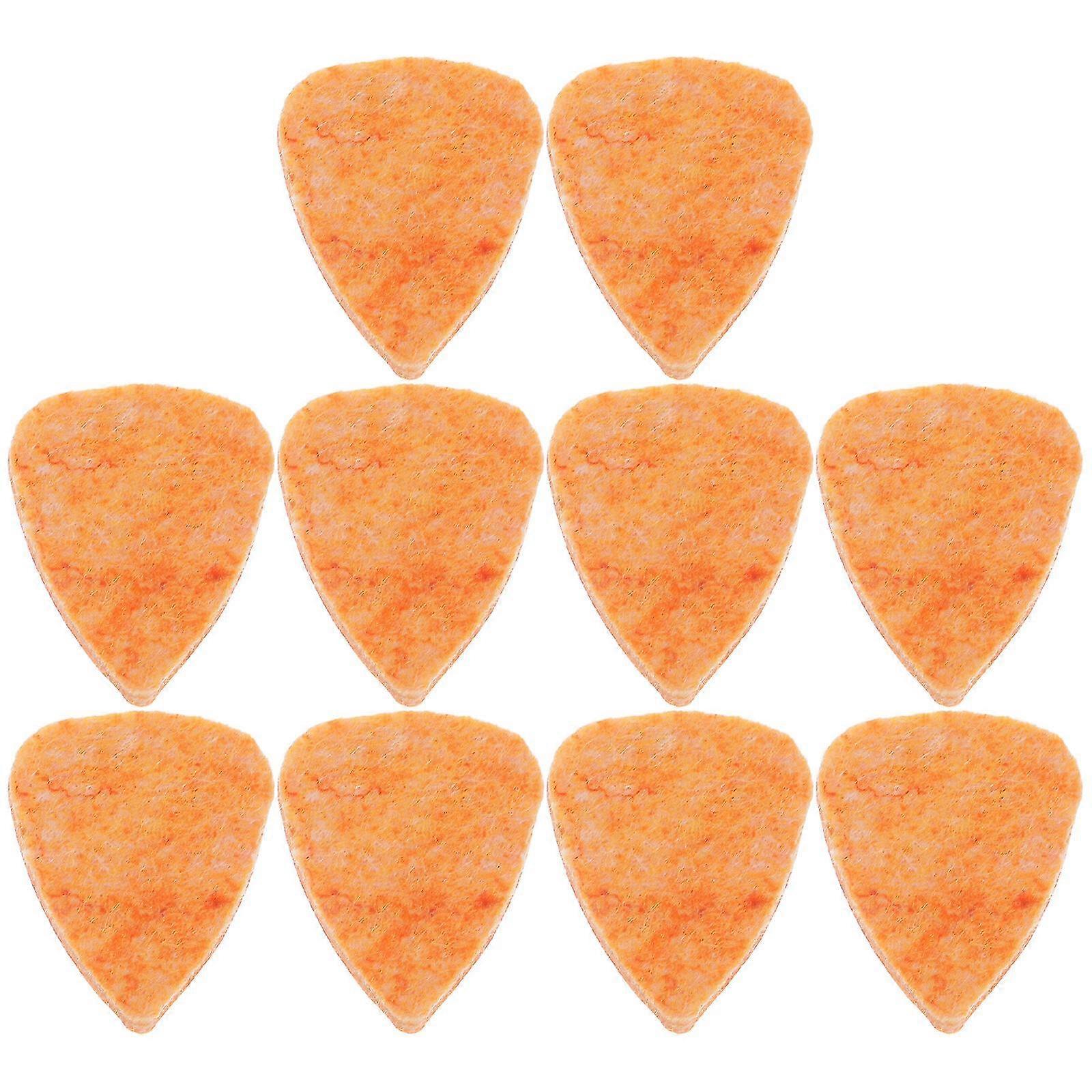 10pcs Felt Picks For Ukulele Mudder Picks Plectrums For Ukulele(orange)