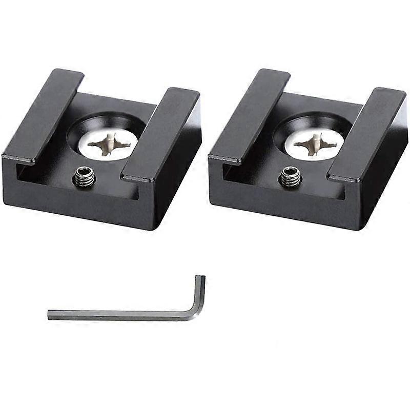 Cold Shoe Mount Aluminum Adapter Bracket Hot Shoe with 1/4 Thread for Camera Cage Flash Shoe Mount(