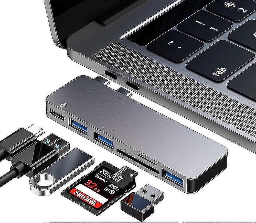 Usb C Hub Adapter For Macbook Pro/air 2020 2019 2018, 6 In 1 Usb-c Accessories Compatible With Macbo