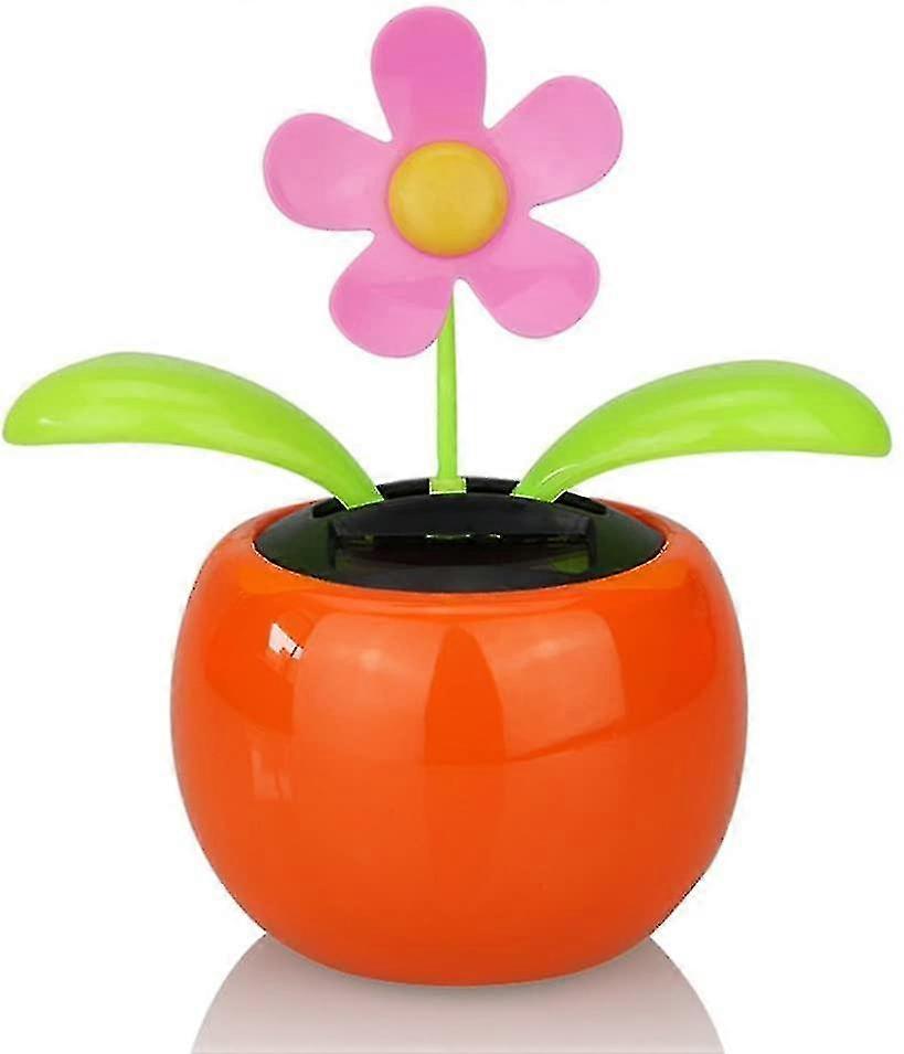 Solar Powered Desktop Toy, Solar Powered Dancing Flower Flip Flop Leaves Display Car Dashboard Toy Gift