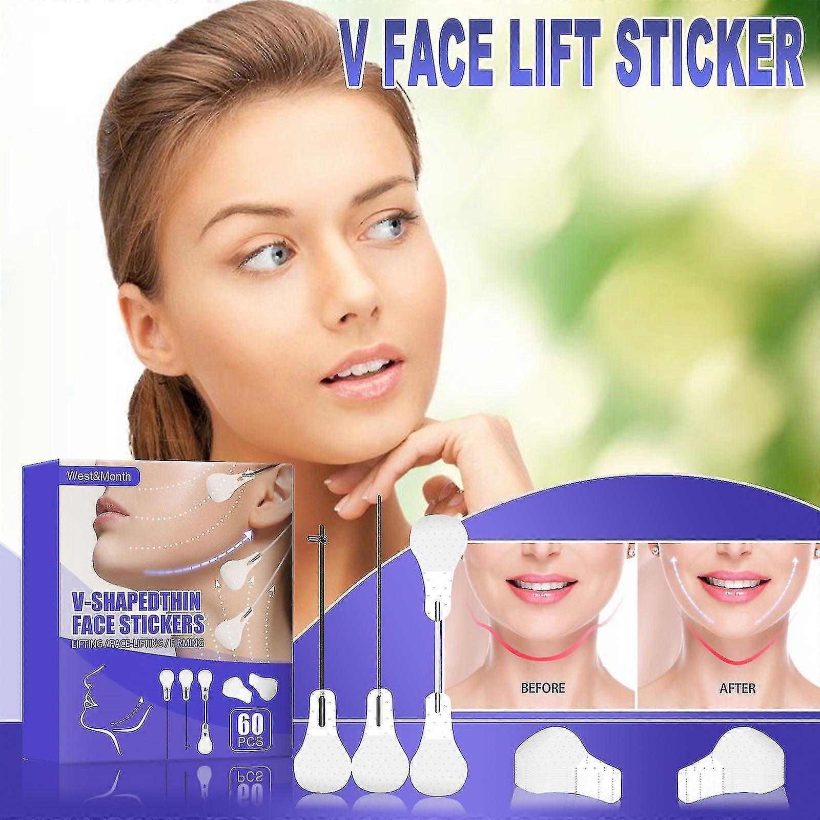 60pcs/set Face Lift Stickers V-shape Facelifting Patch Elasticity Breathable Face Lift Tools For Starlight