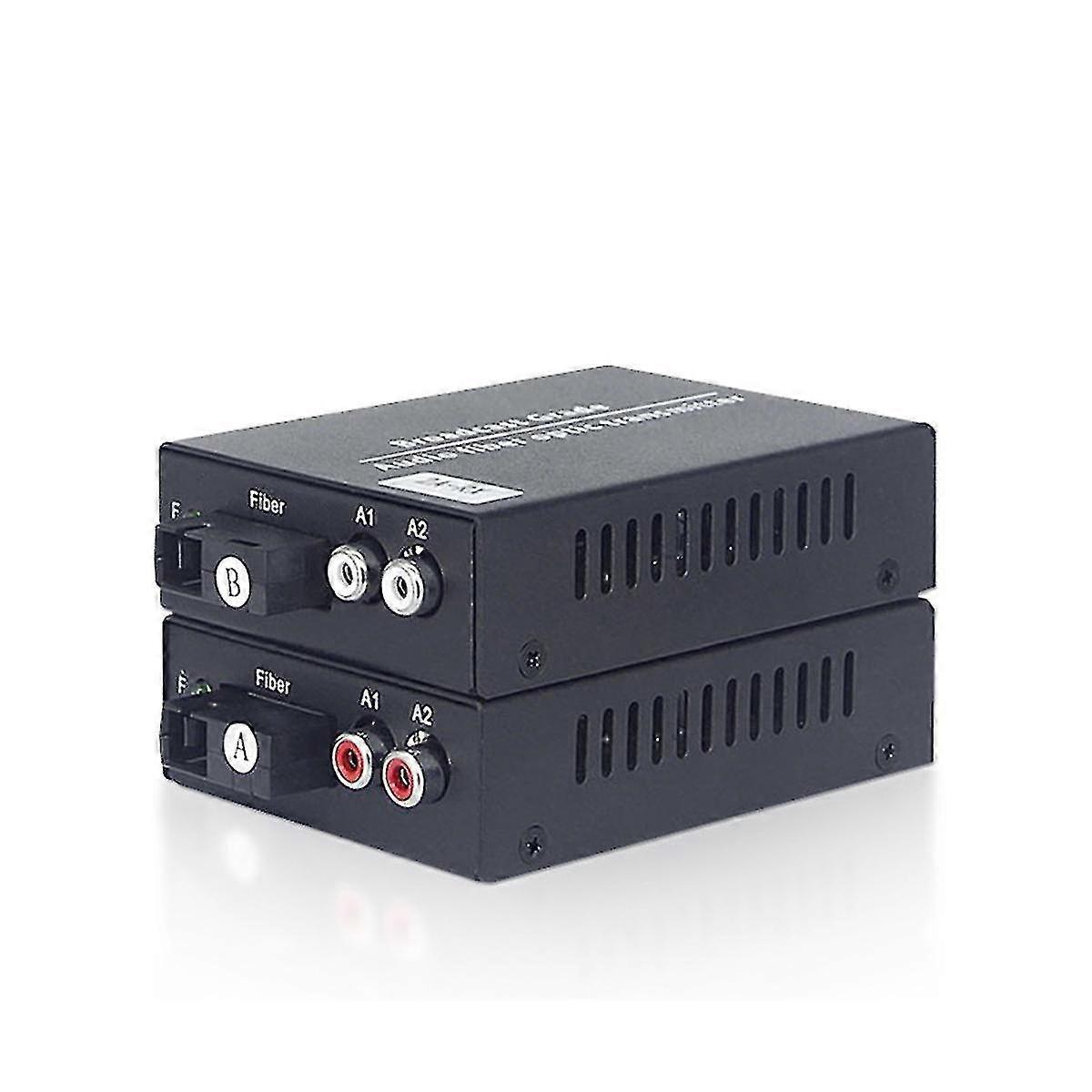 2 Channels Audio Over Fiber Optic Media Converters - Singlmode Fiber Up 20km Multimode 500m For Broadcasting Eu Plug