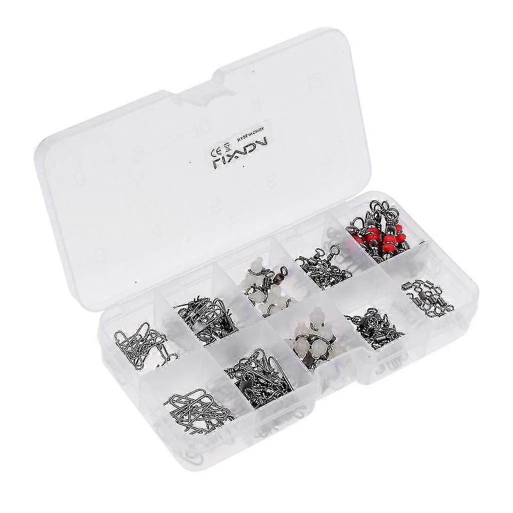 100pcs Rolling Swivel Interlock Snap, Fastlock Snap, Luminous Gourd Swivel, Lure Connectors Accessories Fishing Tackle Box