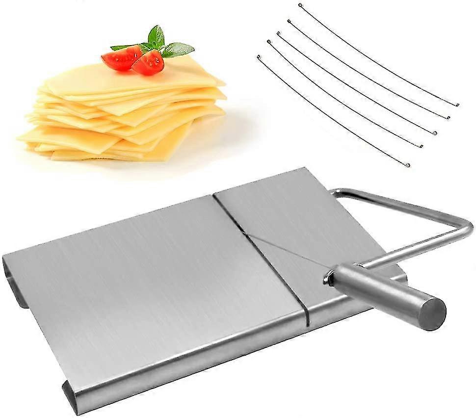 Cheese Slicer Adjustable Butter Food Slicer With 5 Replaceable Cheese Slicer Wires