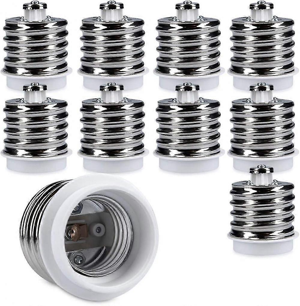 10x Socket Adapter - 10x E40 To E27 Socket Converter - E27 Base Lamp Holder Adapter For Halogen Led Bulb