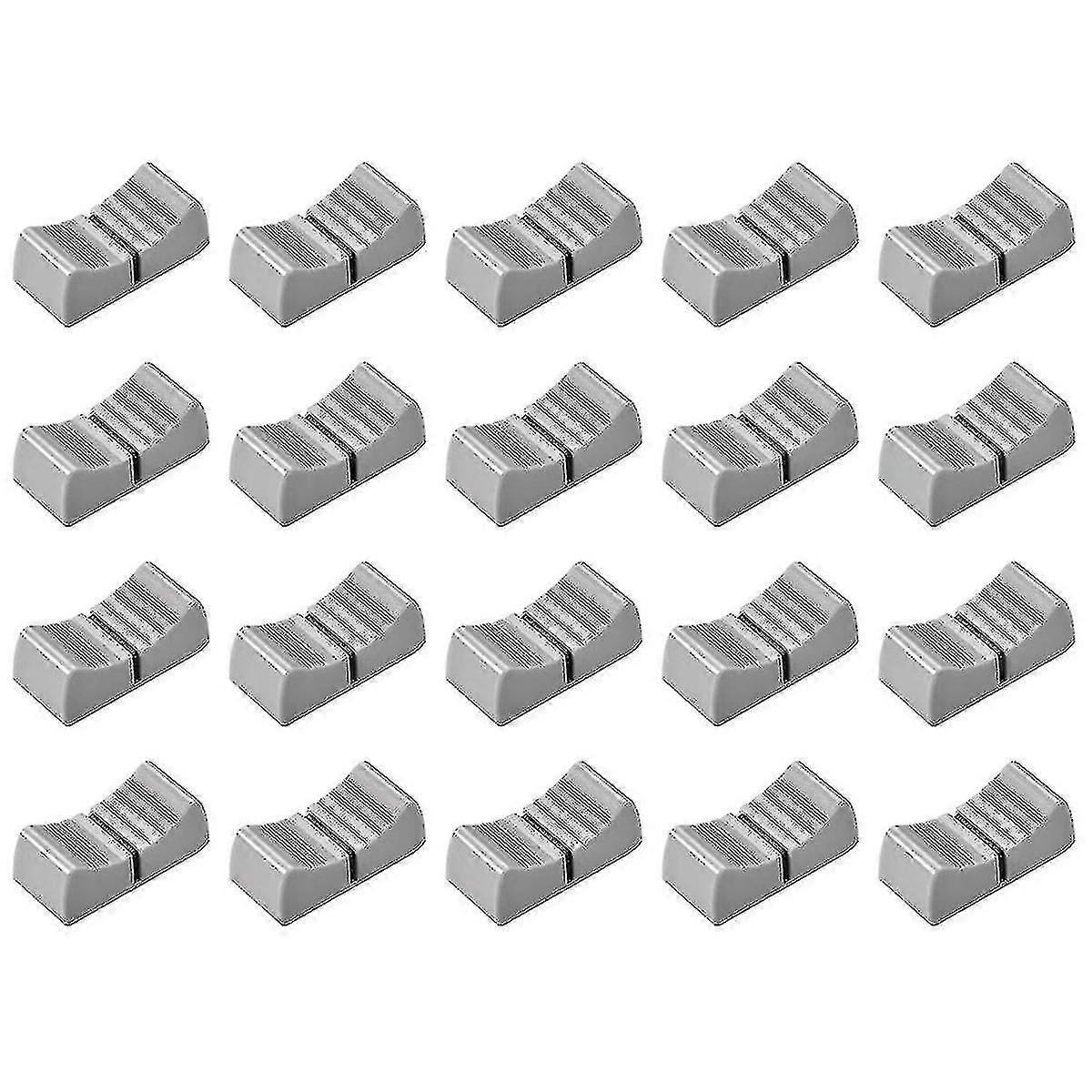 20pcs Console Mixer Slider Fader Knobs For Potentiometer Gray Knob