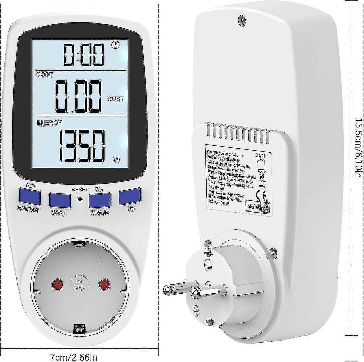 Energy Cost Meter Digital Energy Cost Meter Electricity Meter With Large Lcd Screen And Electricity Analyzer With Overload Protection Time Sharing B