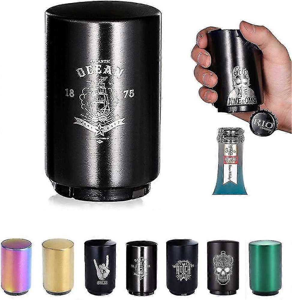 Beer Bottle Openers.stainless Steel Push Down Automatic Magnetic Beer