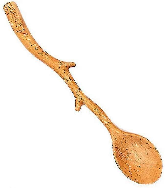 9.2-inch Wooden Twig Spoon,long Handle Handmade Spoon With Japanese Style Kitchen Utensil For Stirring,mixing, Cooking And Serving