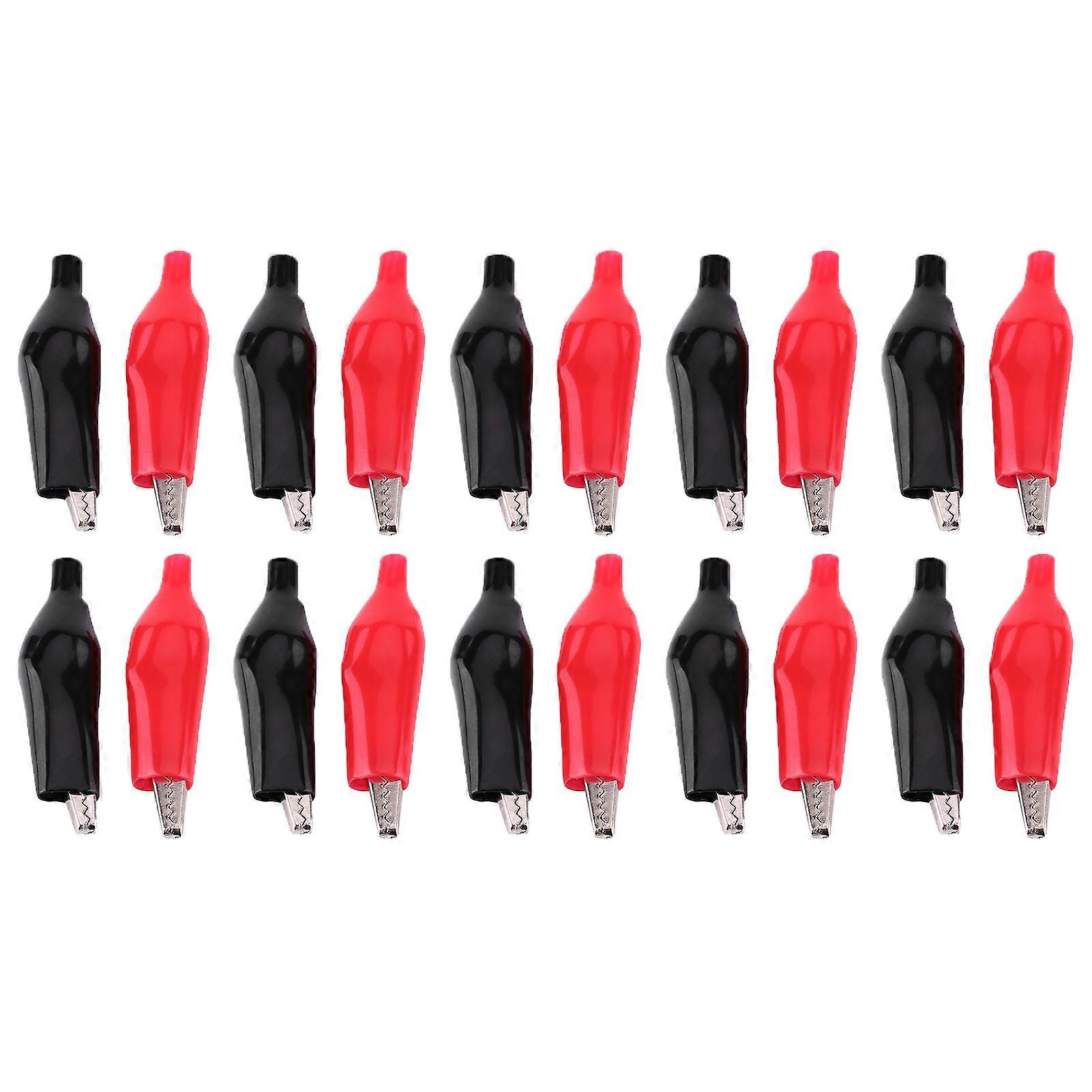 20pcs 28MM Metal Alligator Clip Crocodile Electrical Clamp for Testing Probe Meter Black&Red