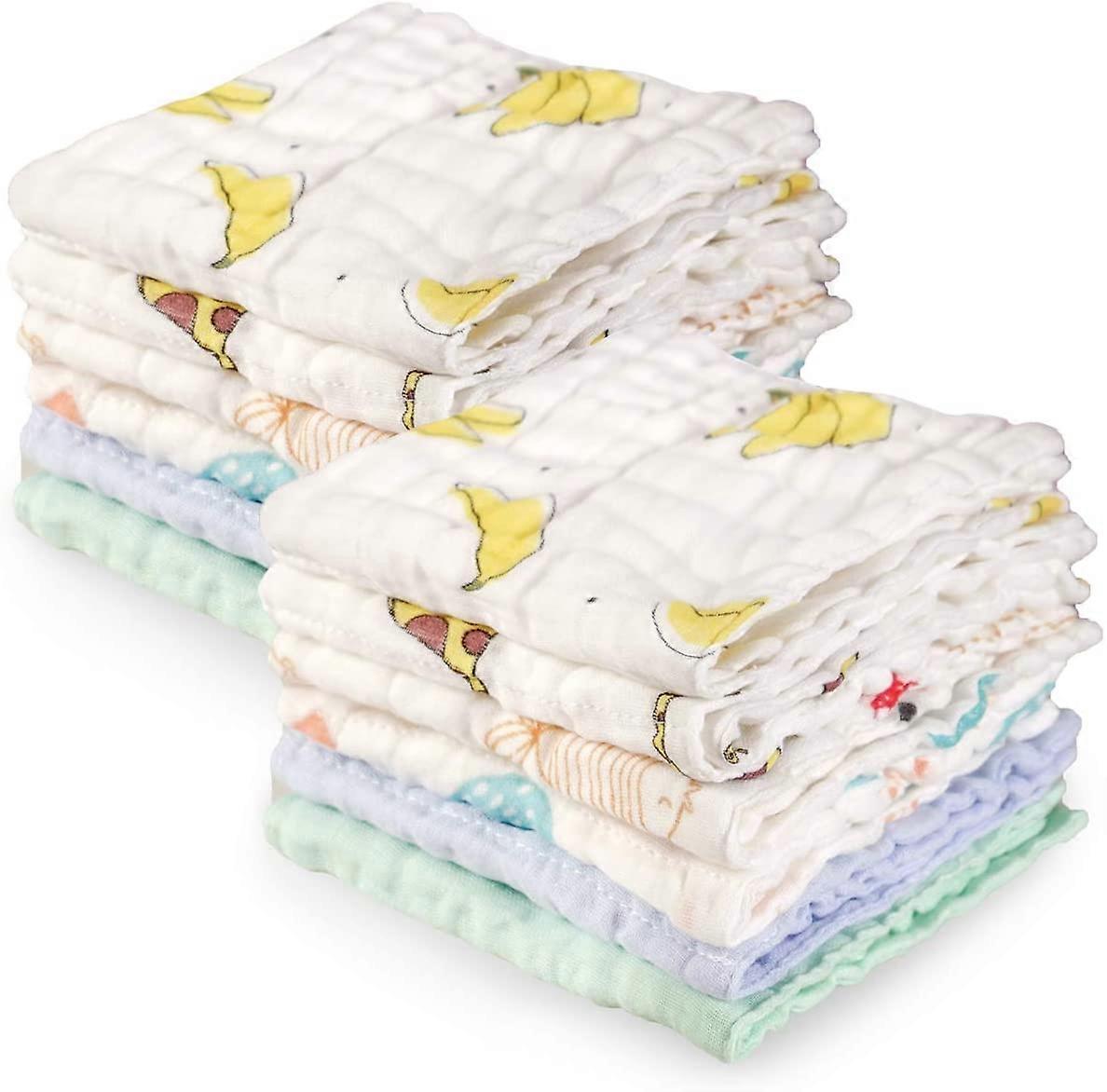 مناشف شاش للأطفال 10 عبوات لبشرة الطفل الحساسة ، منشفة حمام قطنية من 6 طبقات ، ناعم لحديثي الولادة با
