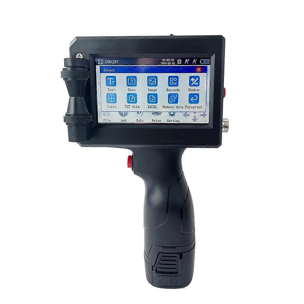 Portable 12.7mm Handheld Inkjet Printer QR Barcode Batch Number Expiry Date Label Printing Machine, 