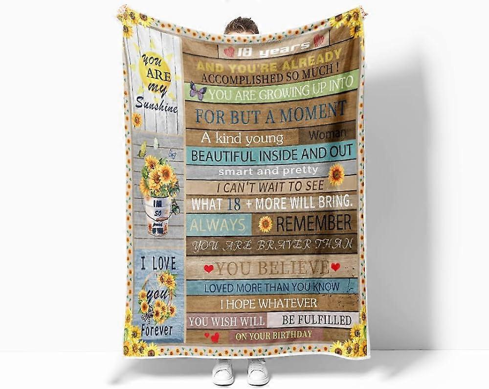 زينة عيد ميلاد 18 للفتيات ، هدايا فتاة تبلغ من العمر 18 عاما ، بطانية رمي عيد ميلاد 18 ، هدية عيد ميلاد 18 لابنة صديقة أخت ، عيد ميلاد 18 