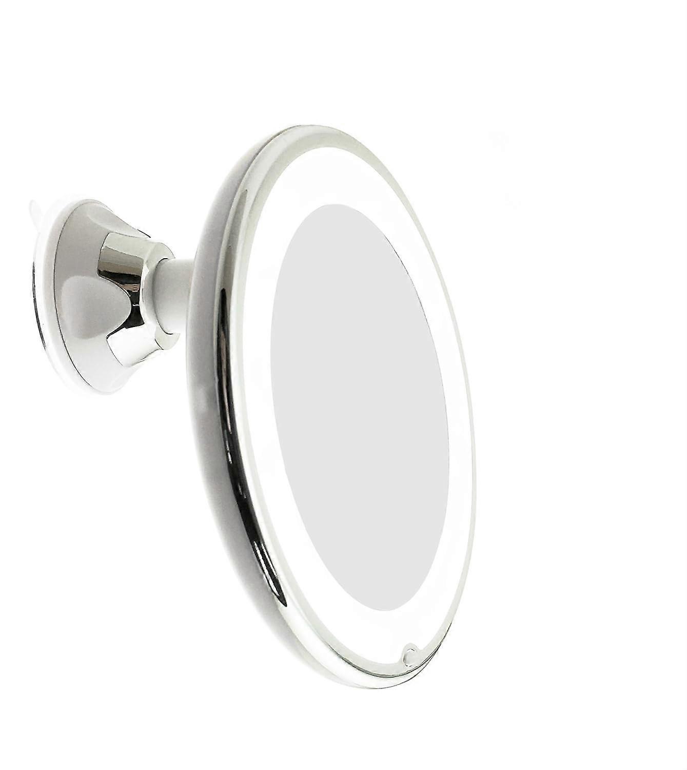 LED Lighted 10X Magnifying Makeup Mirror with Power Locking Suction Cup, Bright Diffused Light and 360 Degree Rotating Adjustable Arm, Portable Cordle
