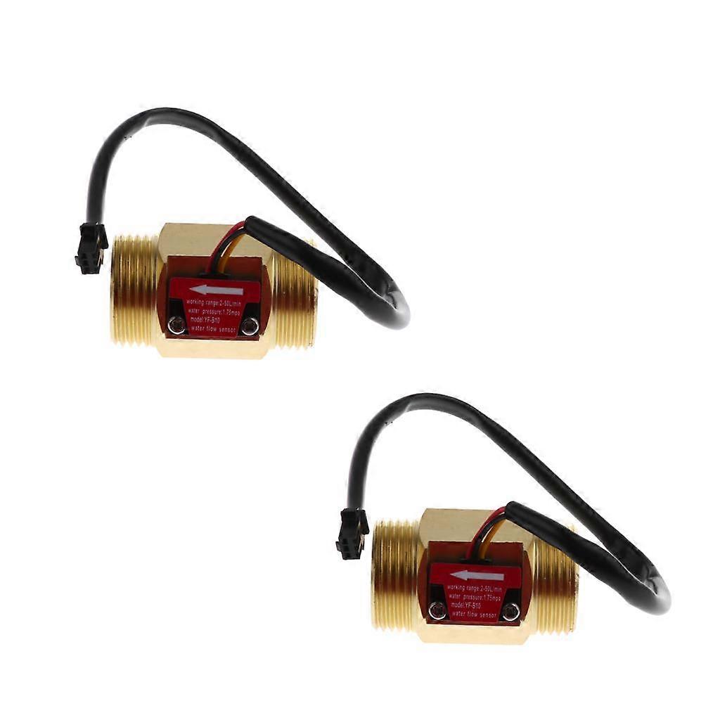 2 Pieces G1'' Hall Effect Liquid Water Flow Sensor Switch Flow Meter