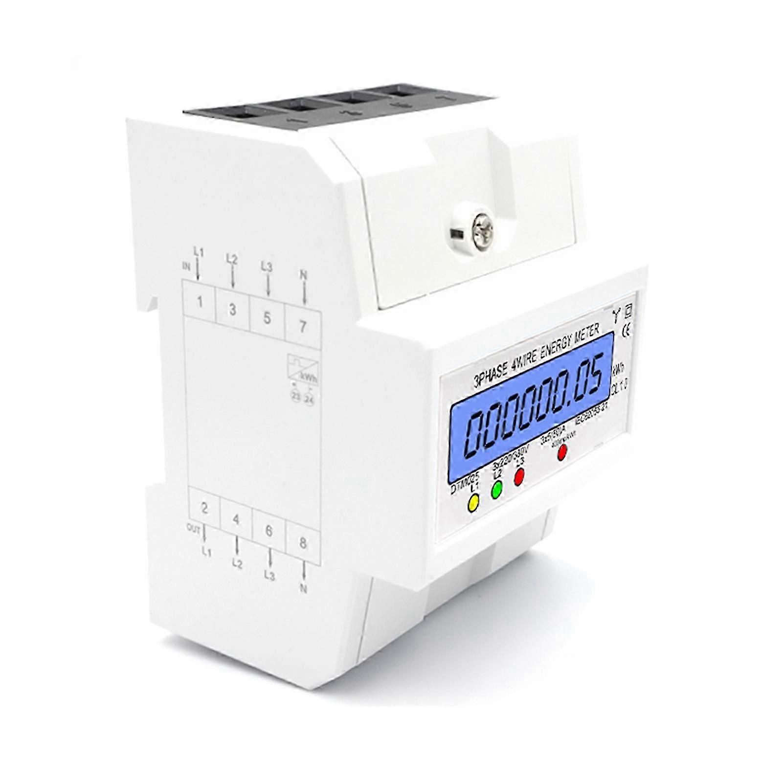 Digital Electric Power Meter with LCD Backlight for 3 Phase 4 Wire Systems