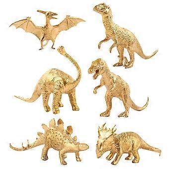Gold Edition Dinosaur Model Set Birthday Party Dinosaur Decoration Hand-made Model Toy 6pcs