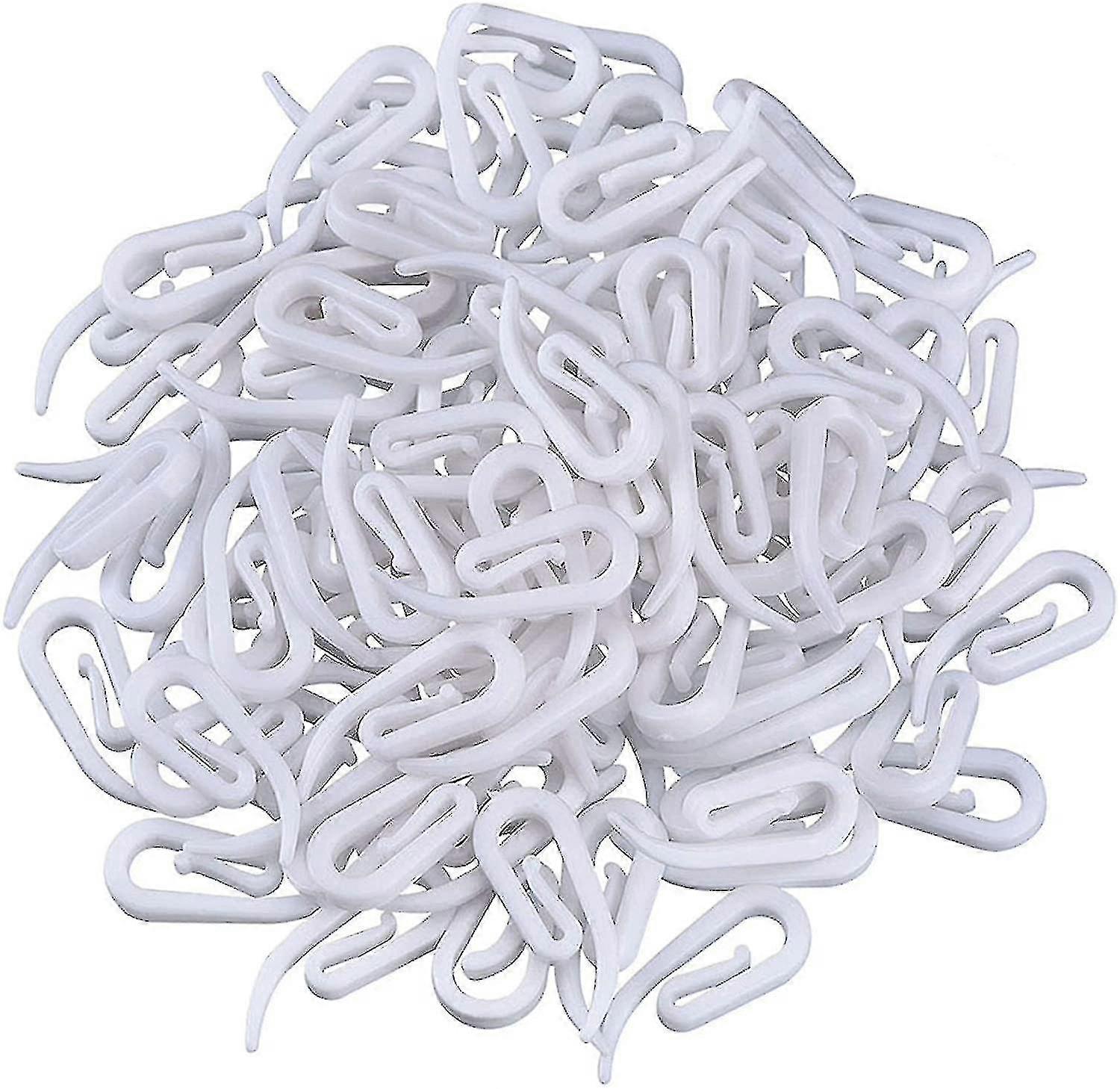 200pcs Curtain Hook Pack Plastic Curtain Hook, 28 X 12mm