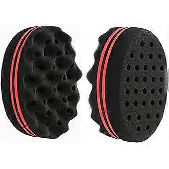 2 Pack Hair Twist Sponge Double Side Afro Braid Style Dreadlock Coils Wave Hair Curl Sponge Brush