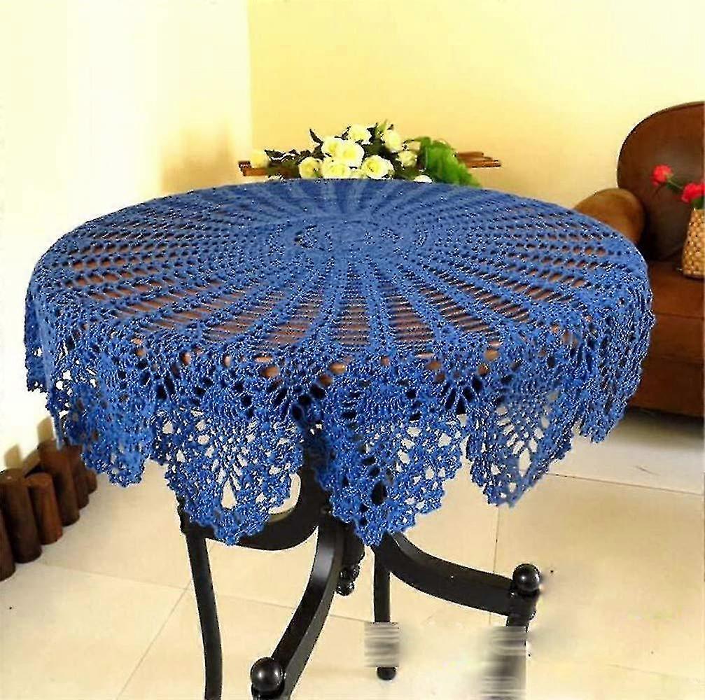 Kulatá háčkovaná krajka Doilies modrá 75 cm