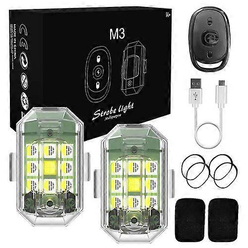 Wireless LED Drone Strobe Light for Motorcycle Car Bike Remote Control Anti-collision Warning Light Signal Light USB Charging