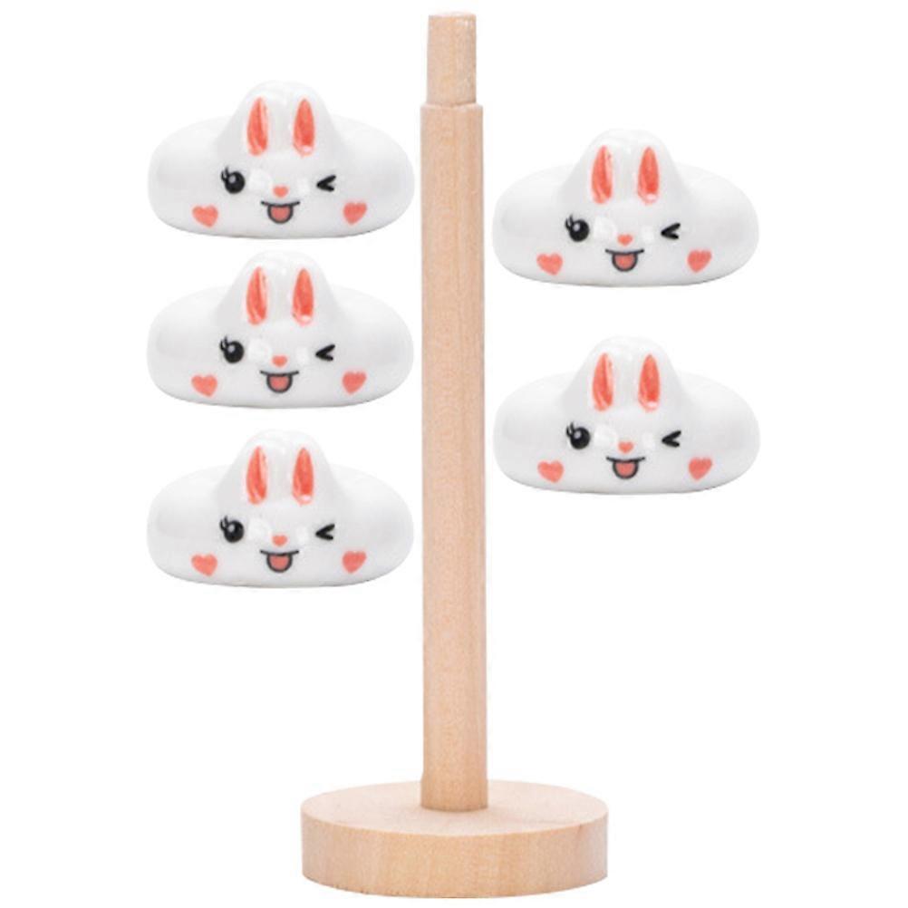 1 Set Rabbit Shaped Chopstick Rests Lovely Chopstick Holders Desktop Fork Rests