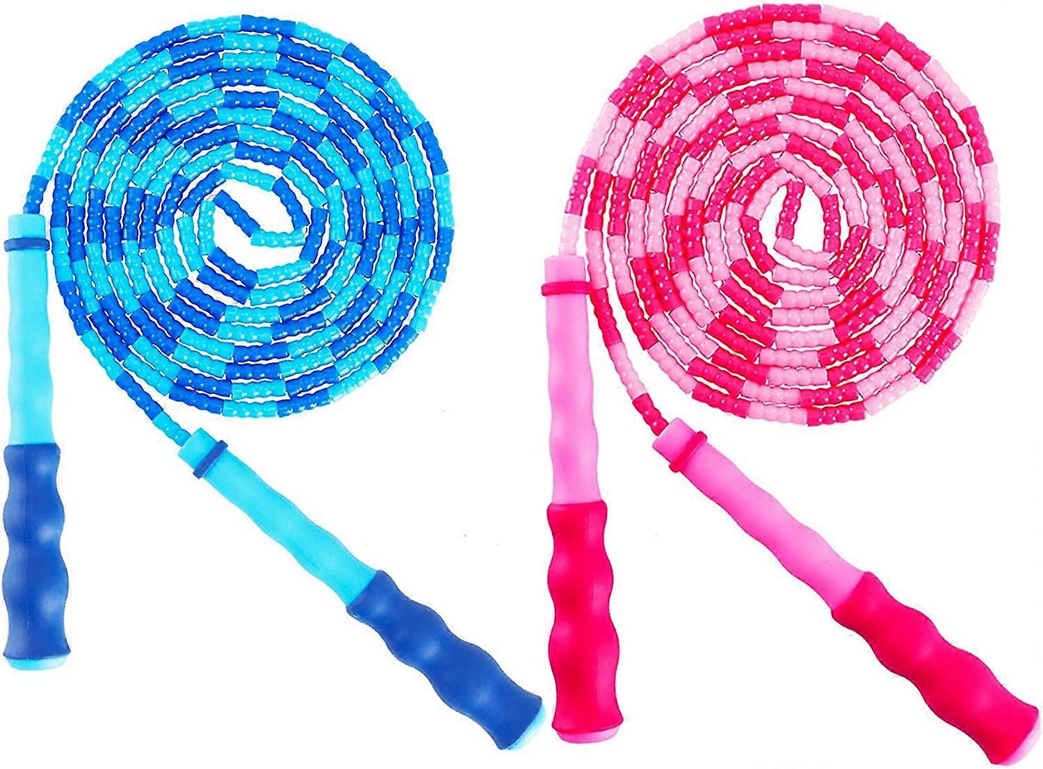2 Pack Jump Rope Soft Beaded Segment Jump Rope - Adjustable for Men, Women and Kids - Tangle-Free for Keeping Fit, Training, Workout and so on - 9 Ft4