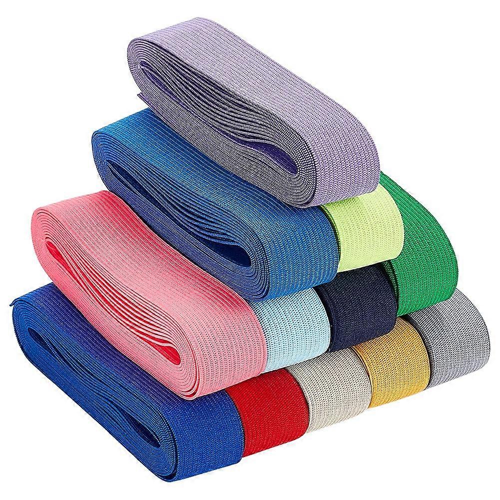 30m/32.8Yard 25mm/1" Wide Ribbon Elastic Stretch Sewing Craft Elastic Band for Hair Ties Headbands 12 Colors