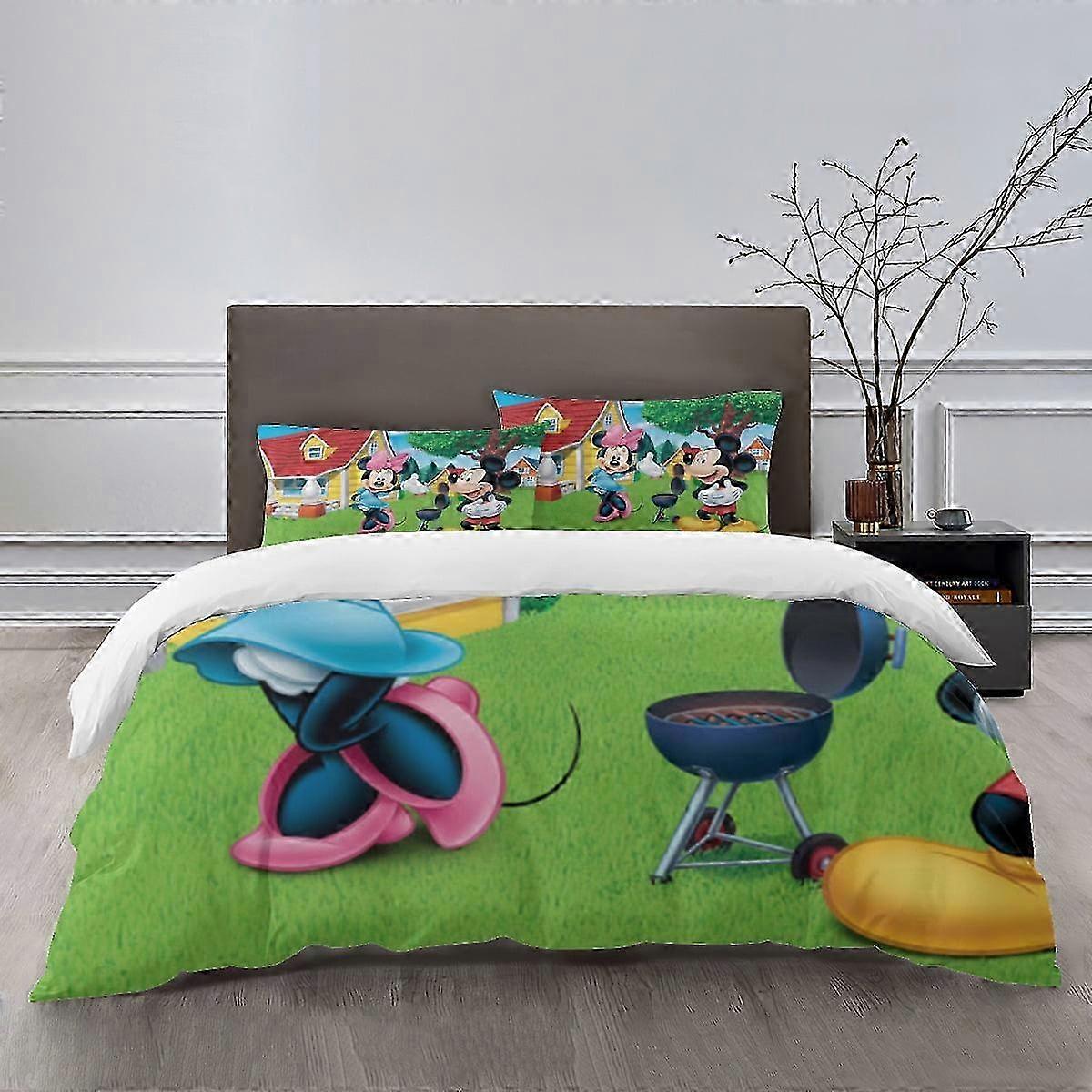 o2309 Bed Sheets Mickey Mouse Bedding Se Bed Cartoon Duvet Cover Lightweight3 Piece Bet Set   (1 Duvet Cover and 2 Pillowcases) Bed Sheets  fg2309