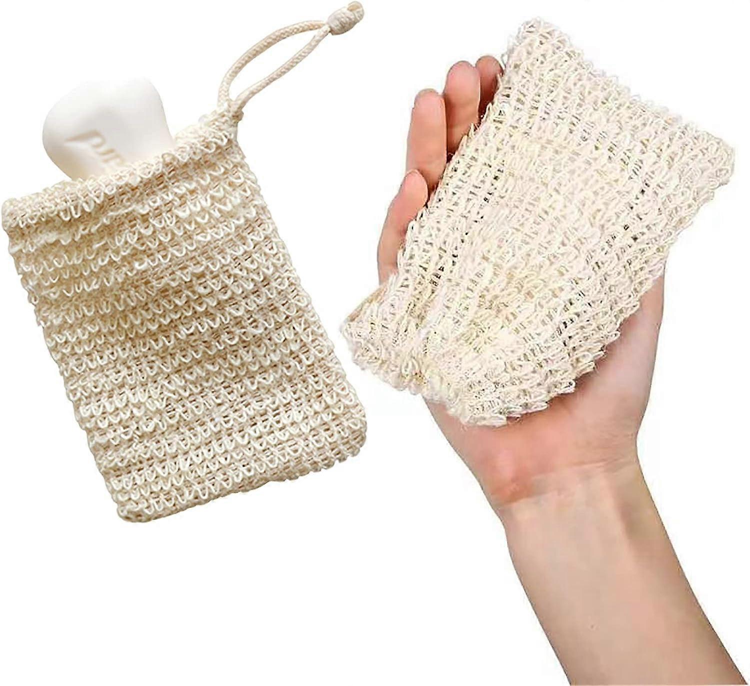 Set of 2 Sisal Soap Pouches, Soap Net, Solid Soap Pouch, Soap Bag, Soap Carrying Pouches 13cm10cm