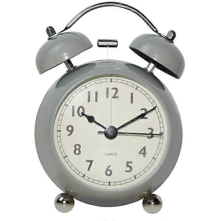 Retro metal pointer desk clock student night light creative bell alarm clock