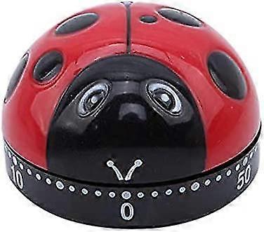 Mechanical Kitchen Timer, 60min Rotating Alarm Clock,Red Ladybug