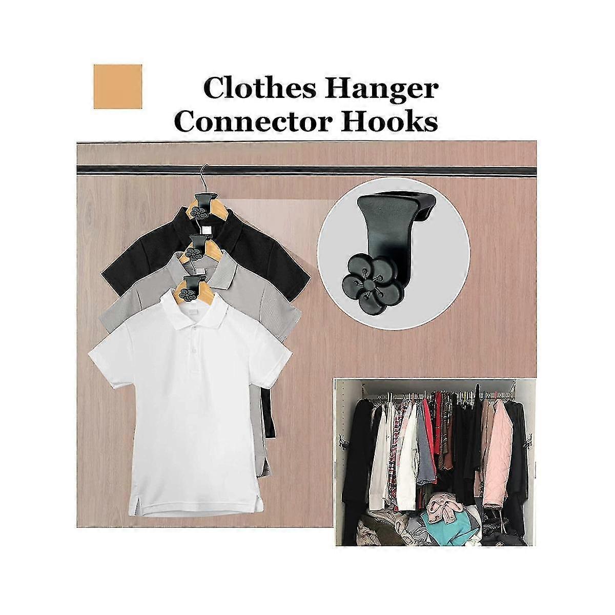 40pcs Space Saving Hanger Hooks, Clothes Hanger Connector Hooks For Organizer Closet Space, Fits Al