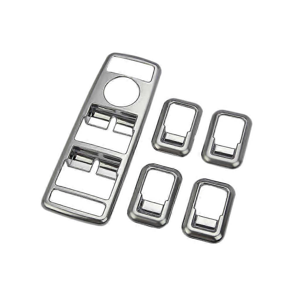 5Pcs Chrome ABS Window Lift Switch Button Panel Cover Trim for C E ML G Class W204 X253