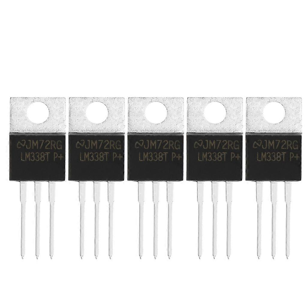 5Pcs LM338T LM338 TO-220 IC High Current Adjustable Integrated Voltage Regulator