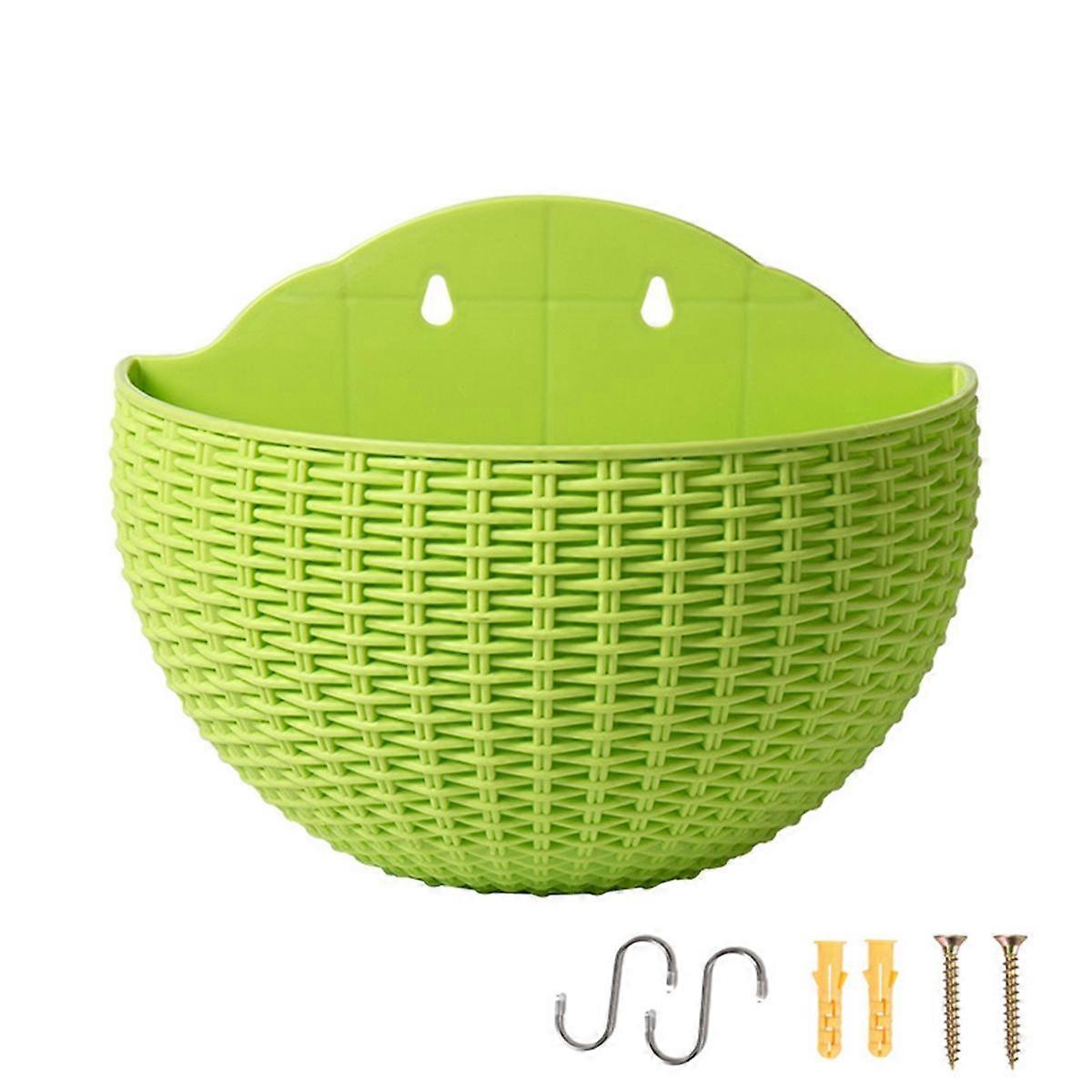 Green Wall Planter Wall-Mounted Planter Semi-Circular Fence Planter with Drain and Hooks Wall-Mounted Planter